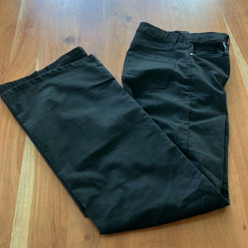 Blank NYC Black Cotton Blend Twill Pants Hight‎ Waist Wide Leg Sz 29- EUC
